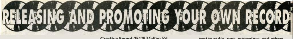 Releasing and Promoting Your Own Record: October 1994