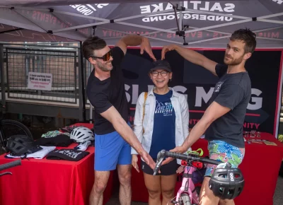 (L-R) Eric, Hong Yen and Nick love cycling. They ride together all the time, and it’s always a treat when they can hit By the Bucket for spaghetti during a ride. They also like to grab some Bosnian cuisine at Café on Main. Photo: John Barkiple.