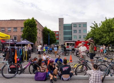 The 12th Annual SLUG Cat’s after party included Lotus Health, Porteña, bike packing tour tips, silly games, Saturday Cycles and DJ NixBeat’s retro-futuristic vinyl stylings. Photo: TaCara DeTevis.
