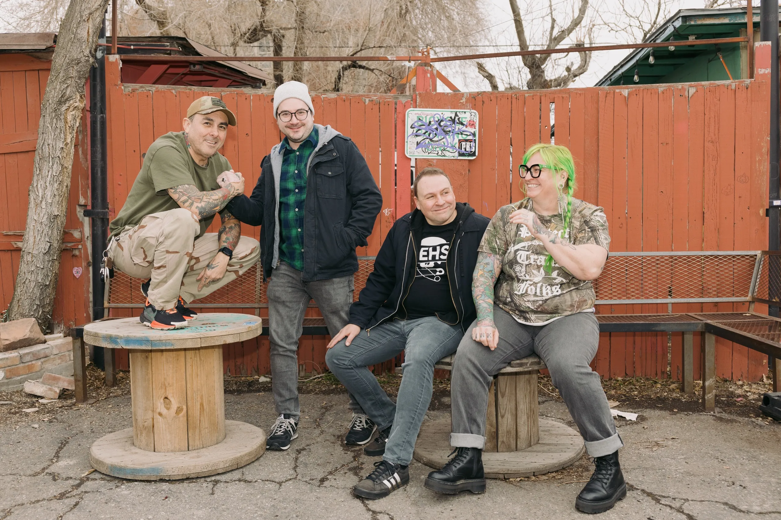 Fight the Future members sit outside at Kilby Court.