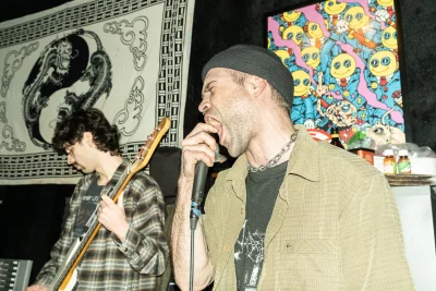 Tassell and Grey rehearsing. 