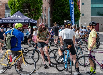 Riders enjoyed catching up with each other during the event. Photo: Ashley Christenson.