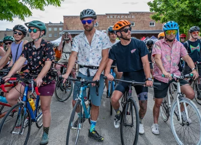 Cyclists were prepared to hit each stop on the manifest. Photo: Ashley Christenson.