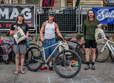 The men's winners were Zoltan Jelovich, Grant Beiting and Nate Brown. Photo: Ashley Christenson.