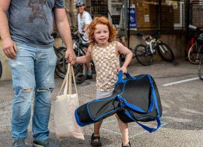 Jack Whitaker takes his prize for youngest participant. Photo: Ashley Christenson.