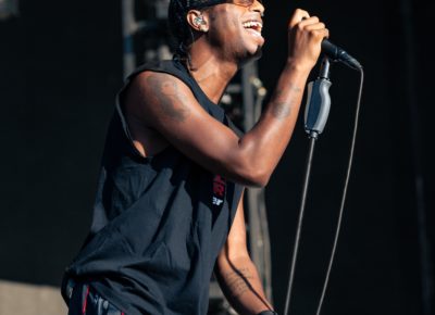 London singer Bakar on stage at the Utah First Credit Union Amphitheatre. Photo: @lmsorenson