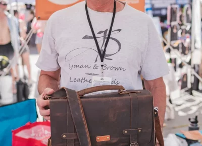 Lyman & Brown shows off their leather bags whose handcrafted design are a conversation starter every time. Photo: Talyn Behzad.