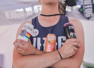 UTOG shows their pride with their newest line up of beer alongside their classic Son of a Peach. Photo: Talyn Behzad.