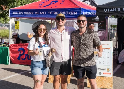 (From left to right) Tiana, Nick, and Tim enjoy drinks and laughter together. Photo: Chay Mosqueda.