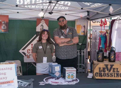 (Left to right, Claire and Micahel) Level Crossing has good beer and great wood fire pizza, a must try for anyone in the Wasatch Front area. Photo: Chay Mosqueda.