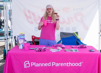 Daniel from Planned Parenthood was there to help answer questions anyone had on services provided by Planned Parenthood. Photo: Chay Mosqueda.