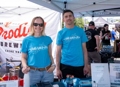 Natasha and Brian are with Craft Lake City to get folks pumped for DIY Fest! Photo: Brayden Salisbury.