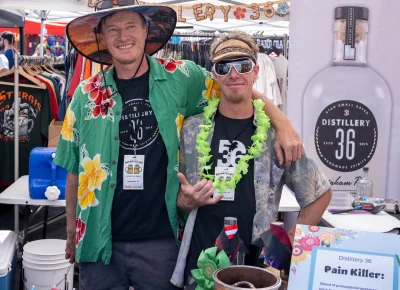 Creed Law and Topher Robertson are living in Margaritaville with Distillery 36. Photo: Brayden Salisbury.