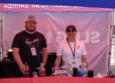 Rudy Lehfeldt-Ehlinger and Joyna Petta man the fort for Proverbial Spirits. Photo: Brayden Salisbury.