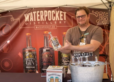 Waterpocket's Alan Scott proudly displays the distilleries great spirits. Photo: Brayden Salisbury.