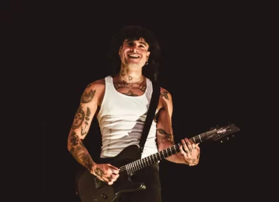 Landon Barker's band is all smiles during their set.