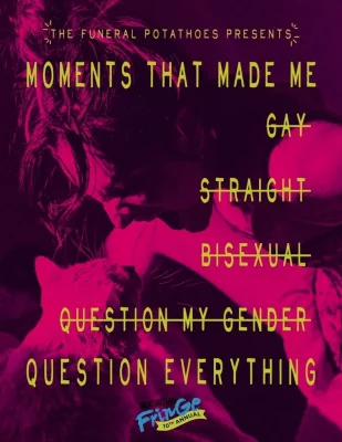 Described by the creators as “moments that made me question everything,” The Funeral Potatehoes!!! is an antithetical homage to that experience. Photo courtesy of Great Salt Lake Fringe Festival.