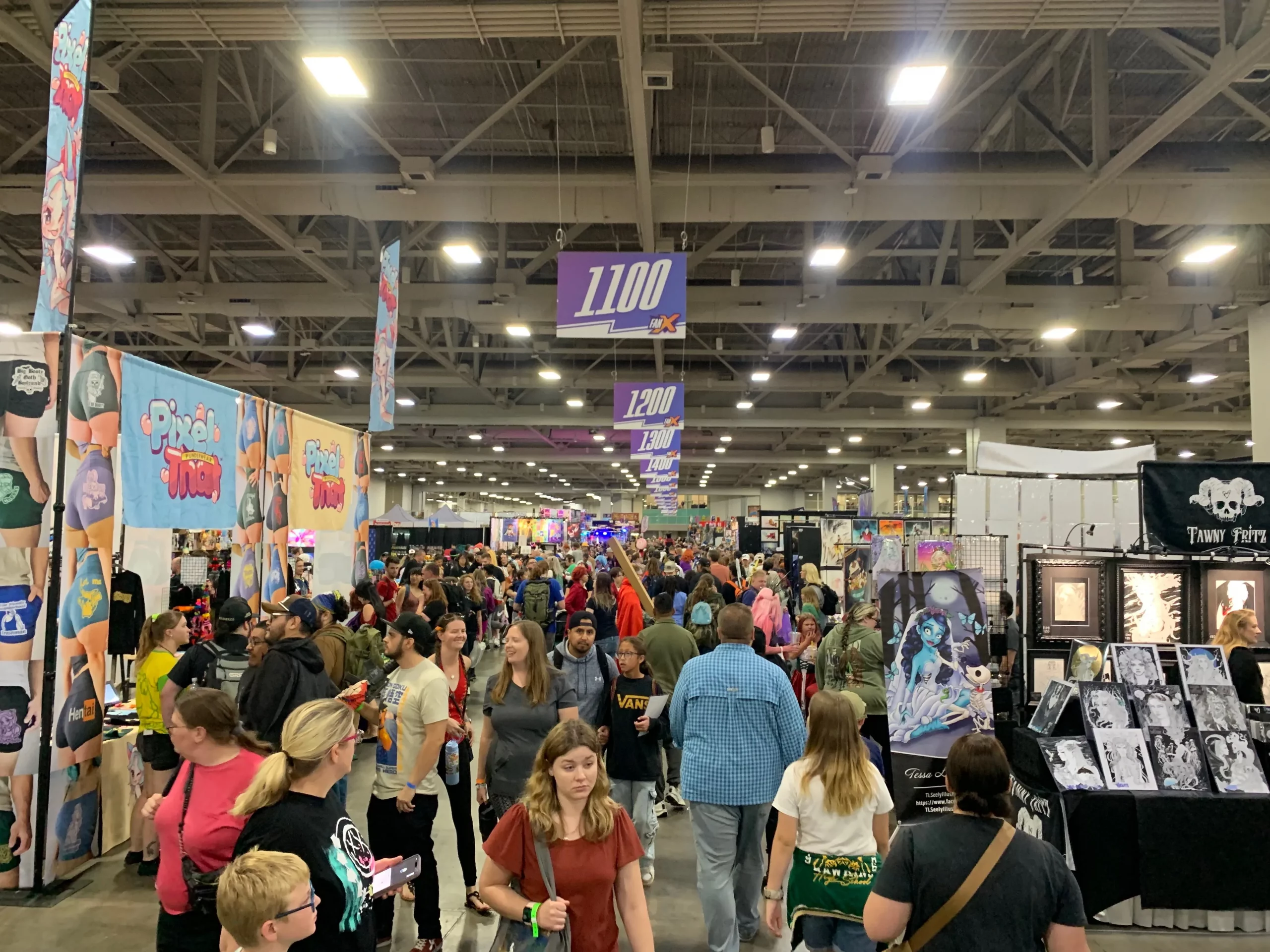 Crowds of people at 2024 The Salt Lake FanX Comic and Pop Culture Convention.