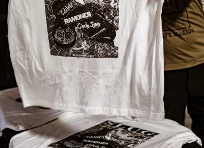 Custom SLUG Mag shirts were printed on site by local company Ritual Print Co.