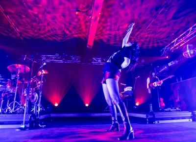 Lauren Mayberry brings the intensity during her performance at Soundwell. Photo: Derek Brad.