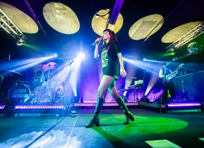 Lauren Mayberry has a commanding presence on stage. Photo: Derek Brad.