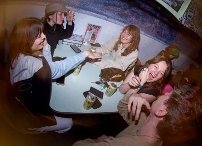 Great bonding moments were had between sets at Blue Gene's.