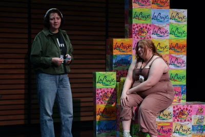 Ellie Otis (left) and Zoe Fossen (right) appear in The Antipodes.