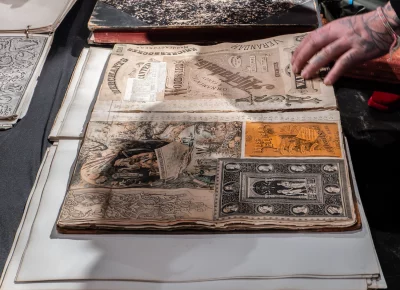 A look at Barber's work. Take a look at some lettering mastery. Photo: Derek Brad