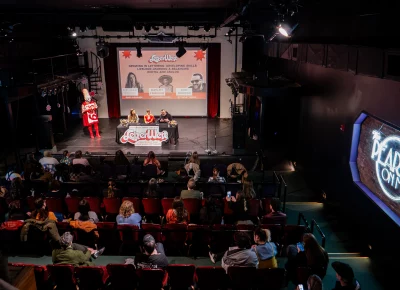 TomBoy stands at the side as the emcee of Esplin, Francis and Barber's panel. Who doesn't love a good Q&A? Photo: Derek Brad