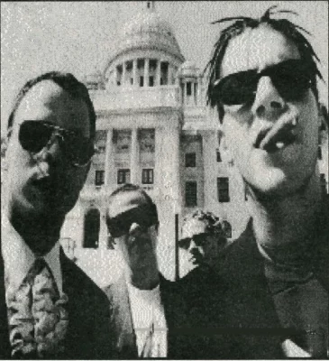 Members of Waterdog in front of the state capitol building. 