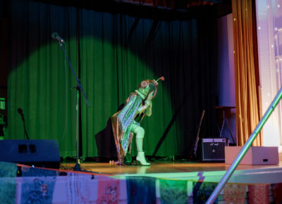 Hillary Ann wears a retro space outfit as she dances a lively number. Photo: Emily Sorensen.