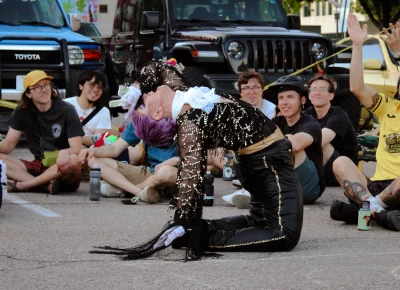 Justin Secrecy pulled out all the stops for this move. Photo: Kevin TK Frantz.