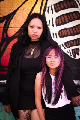 Similar style, but Celeste makes it all her own with a pop of color. Photo: Hayley Stoddard.