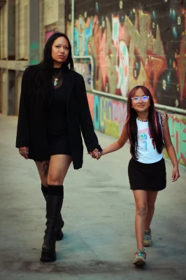 Mini-skirts and platforms. True Y2K connoisseurs. Photo: Hayley Stoddard.